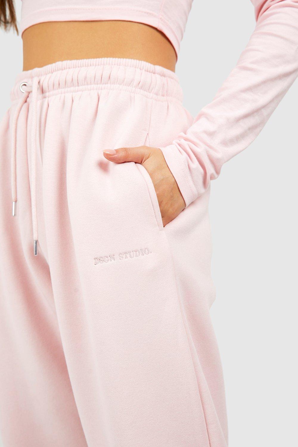 Pink discount joggers boohoo